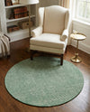 Berkshire Estate Collection Area Rug - Windsor (Green) Round Green  lifestyle 51