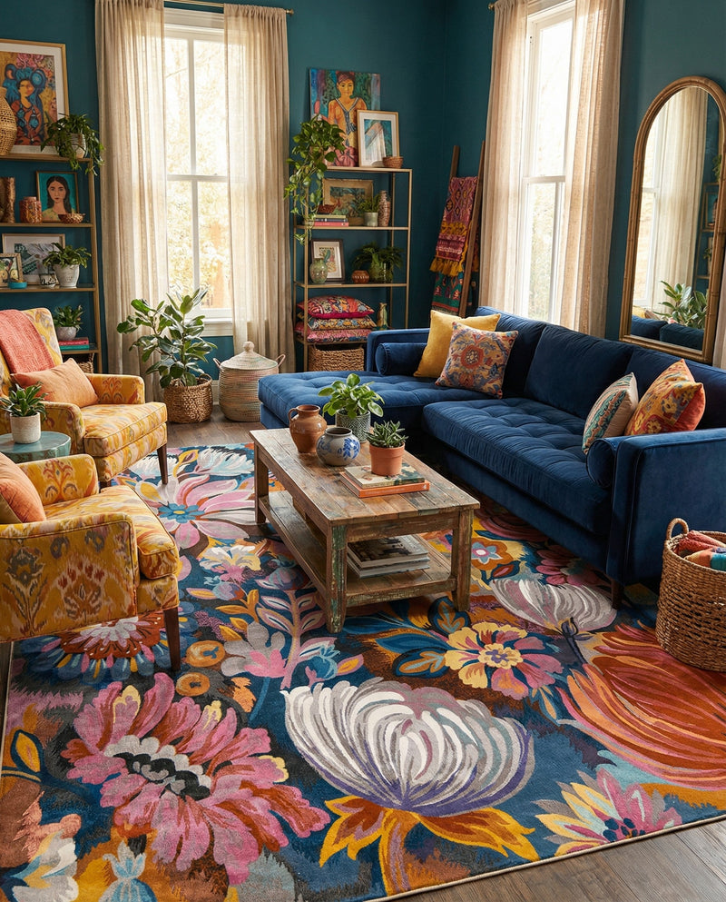 Meadow Breeze Collection Area Rug -  Daffodil Rectangle Multi  lifestyle 11