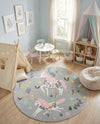 Wonder Tykes Collection Area Rug -  Hued Round Gray  lifestyle 22