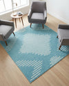 Seychelles Stripes Collection Area Rug - Mahe (Light Blue) Square Light Blue  lifestyle 22