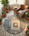 Savannah Sojourn Collection Area Rug -  Tsavo Round Multi  lifestyle 75