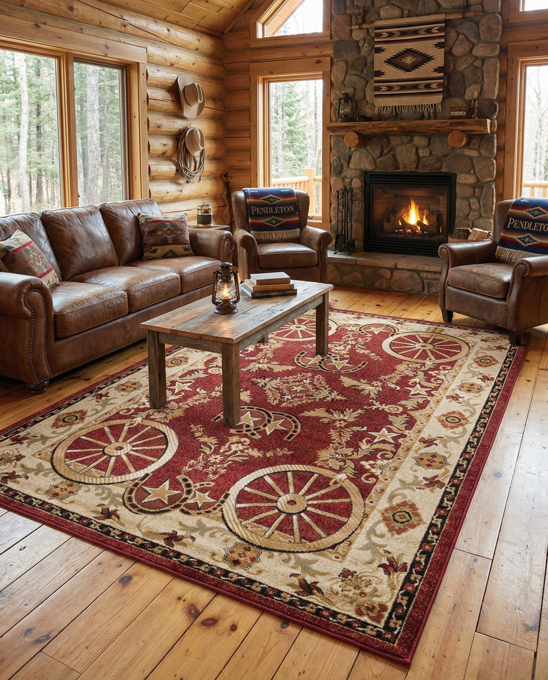 Frontier Trails Collection Area Rug -  Onyx Rectangle Red  lifestyle 15