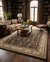 Isfahan Elegance Collection Area Rug - Naghsh-e Jahan (Brown) Rectangle Brown  lifestyle 25