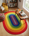 Sunset Isle Wool Braids Collection Area Rug - Paradise Oval Multi  lifestyle 68