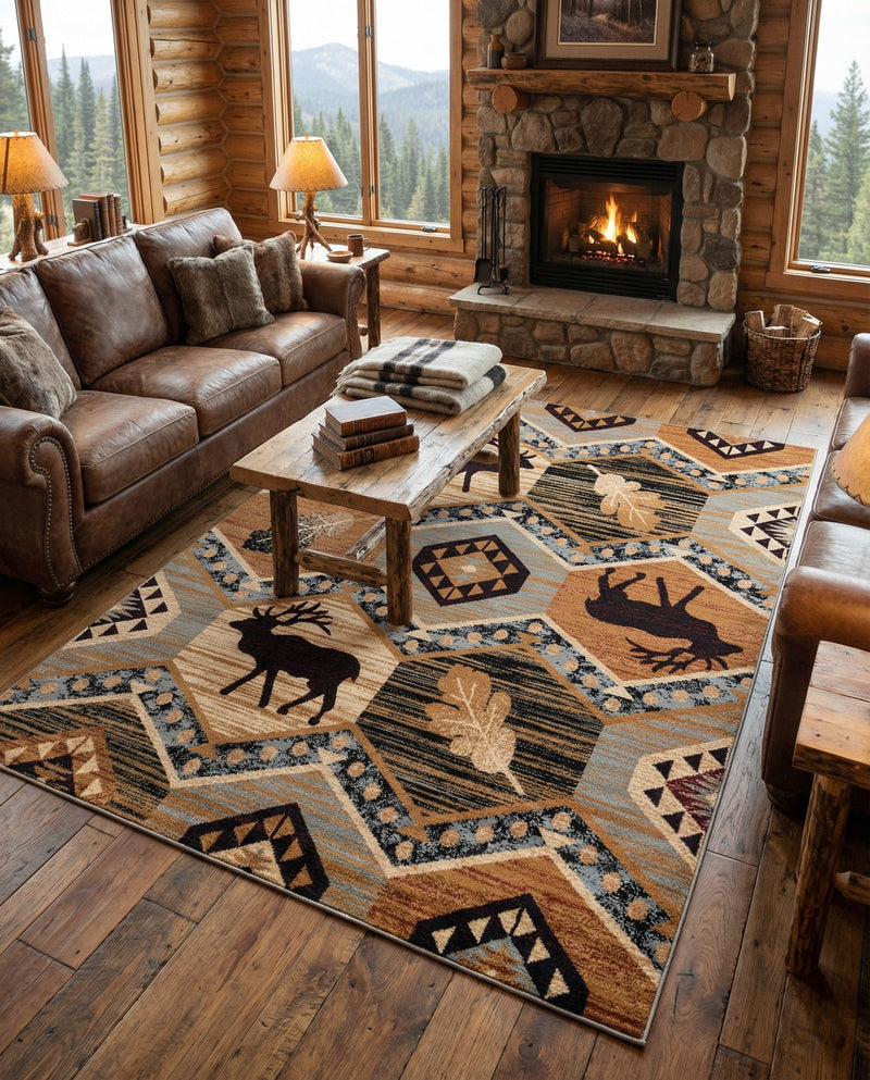 Frontier Trails Collection Area Rug -  Mesa Rectangle Blue  lifestyle 30