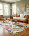 Meadow Breeze Collection Area Rug -  Petal Rectangle Ivory  lifestyle 24