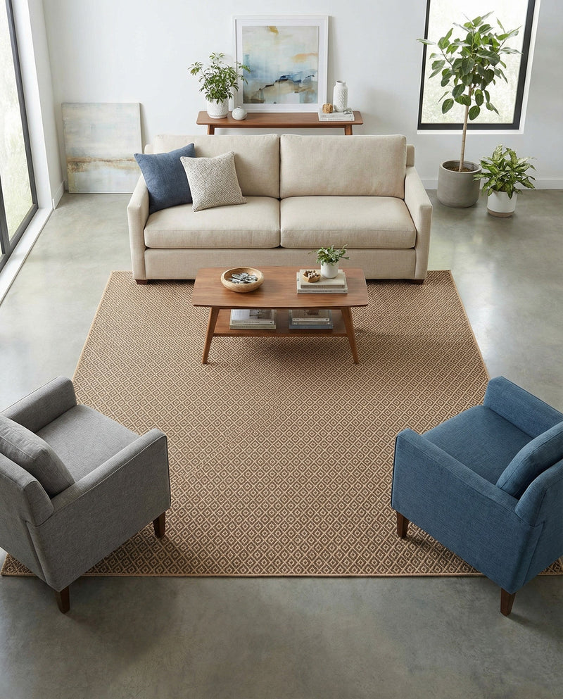 Sahara Sands Collection Area Rug -  Amarna Square Natural and Brown  lifestyle 47