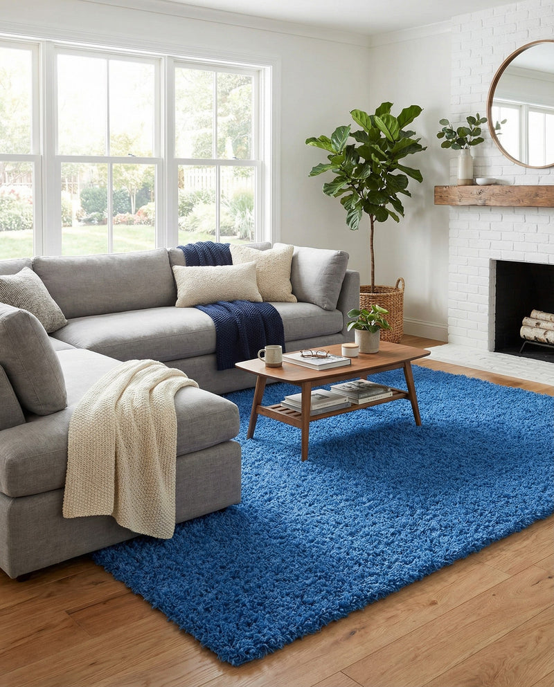 Plush Oasis Collection Area Rug - Serenity (Periwinkle Blue) Rectangle Periwinkle Blue  lifestyle 21