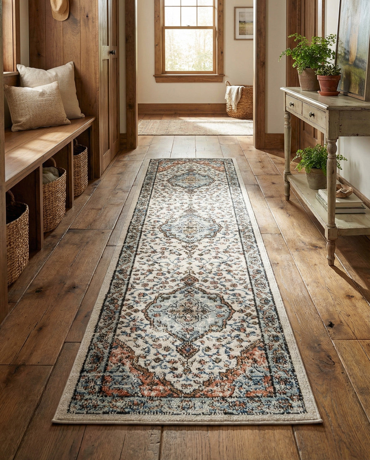 Mykonos Manor Collection Area Rug - Delos Runner Ivory  lifestyle 187