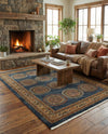 Zagros Oasis Collection Area Rug -  Gilan-e Gharb Rectangle Blue  lifestyle 17