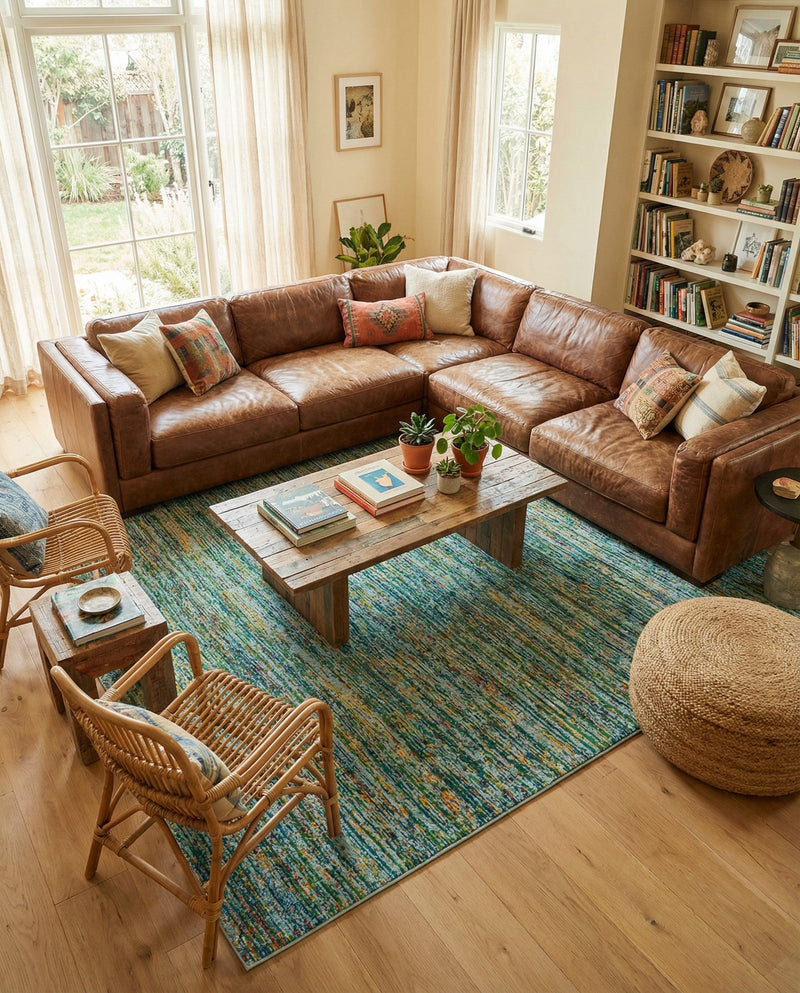 Caribbean Cove Collection Area Rug -  Lucia Rectangle Aqua  lifestyle 36