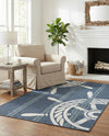 Seaside Haven Rugs Collection Area Rug - Harbor Rectangle Navy Blue  lifestyle 10