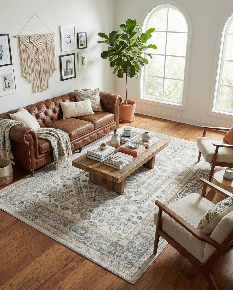 Adriana Terrace Collection Area Rug - Capri (Ivory) Rectangle Ivory  lifestyle 28