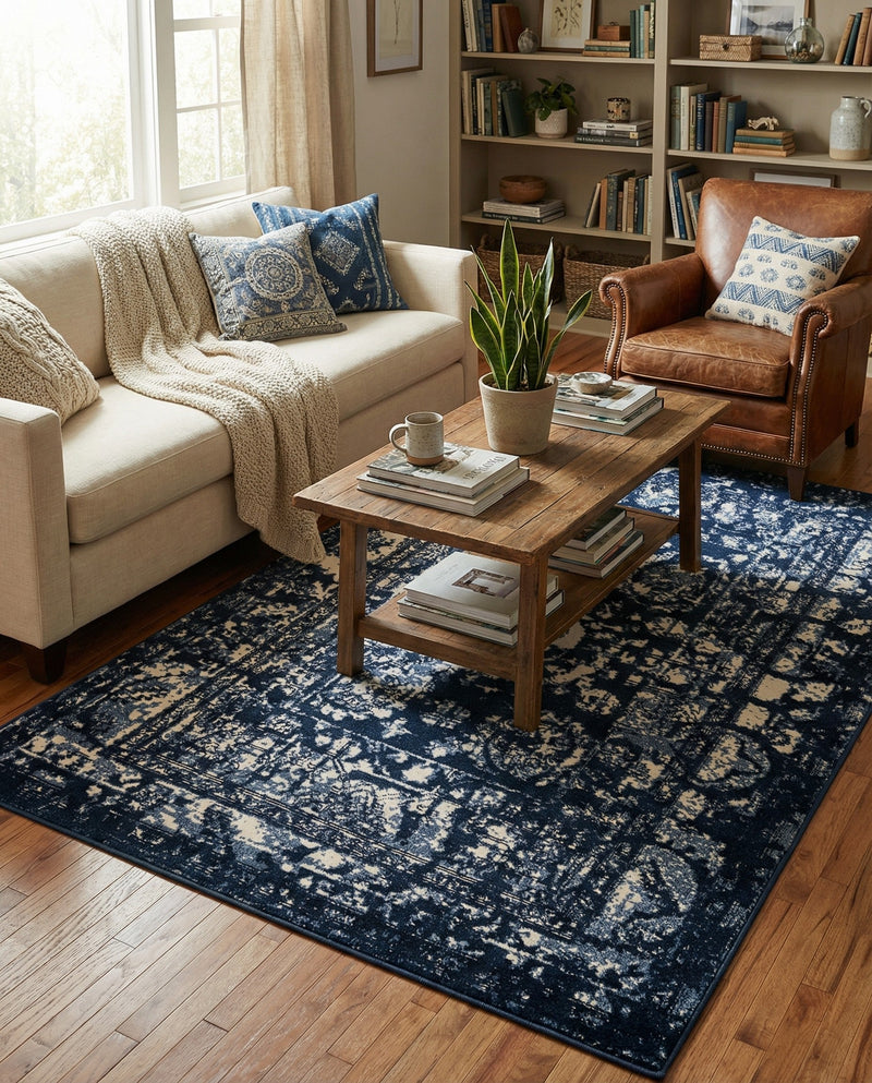 Horizon Collection Area Rug -  Zenith Rectangle Blue  lifestyle 13