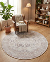 Heritage Elegance Collection Area Rug -  Charlottenburg Round Gray  lifestyle 80