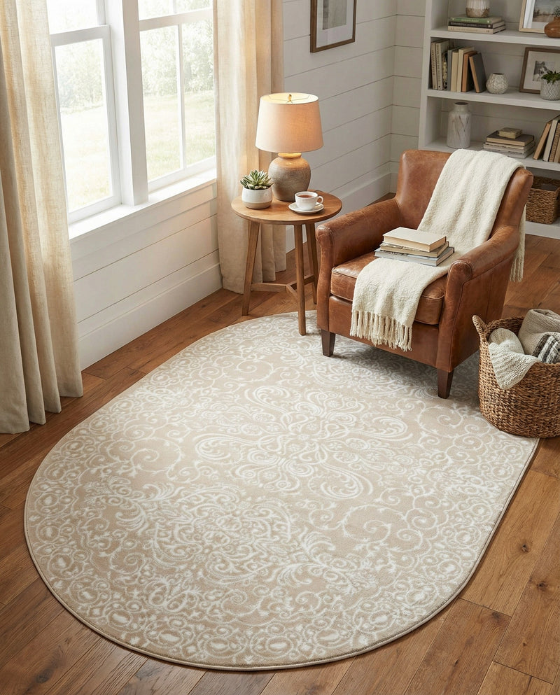 Andes Summit Collection Area Rug -  Pichincha Oval Snow White  lifestyle 65