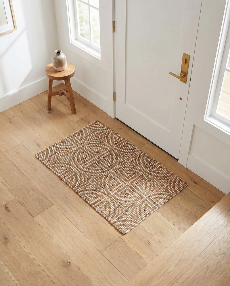 Savannah Threads Collection Area Rug -  Thar Rectangle Light Brown and Ivory  lifestyle 16