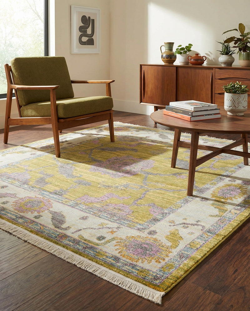 Arcadia Rugs Collection Area Rug - Eden (Green) Square Green  lifestyle 73