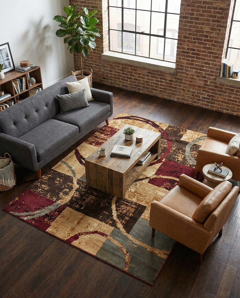Bistro Lounge Collection Area Rug -  Ristretto Rectangle Multi  lifestyle 26