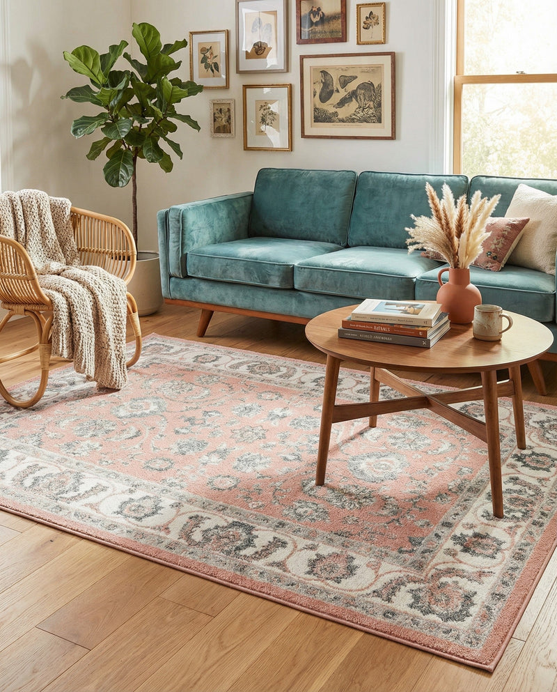 Adriana Terrace Collection Area Rug -  Positano (Rose) Rectangle Rose  lifestyle 9