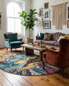 Autumnal Tapestry Collection Area Rug - Harvestville Round Multi  lifestyle 59