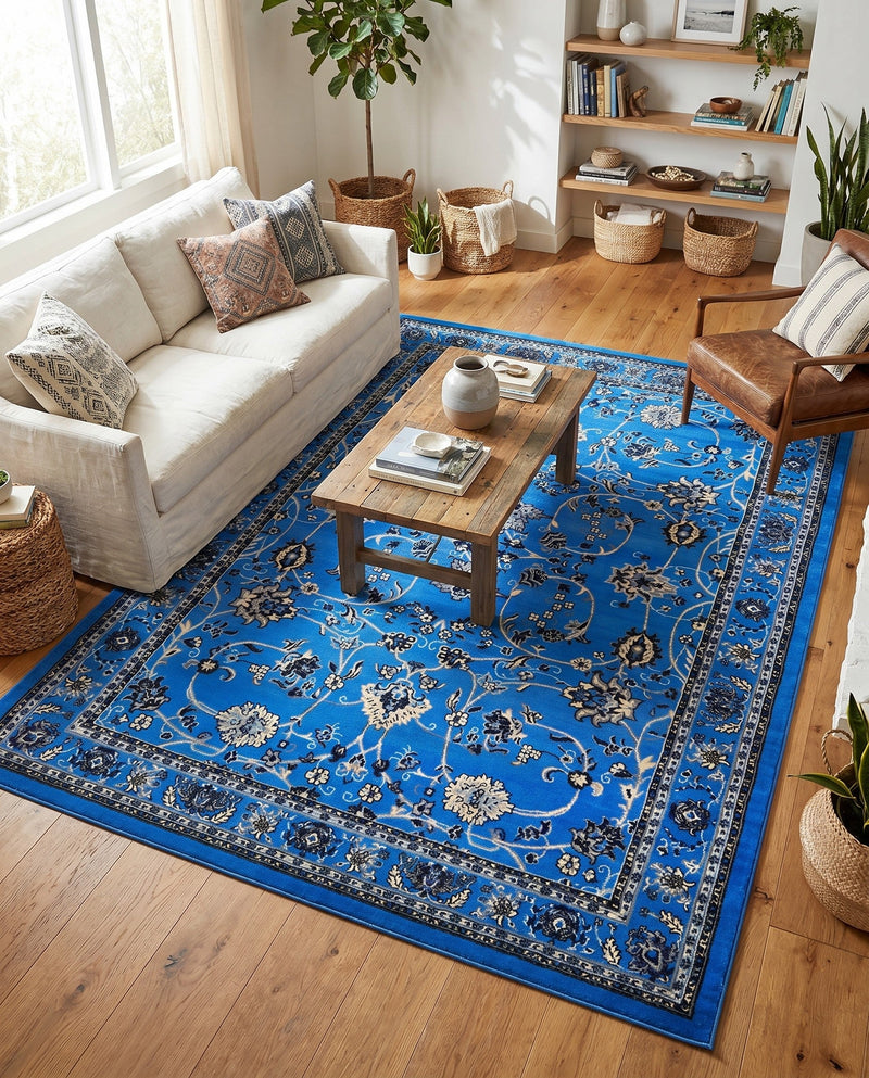Isfahan Elegance Collection Area Rug - Naghsh-e Jahan (Dark Blue) Rectangle Dark Blue  lifestyle 30