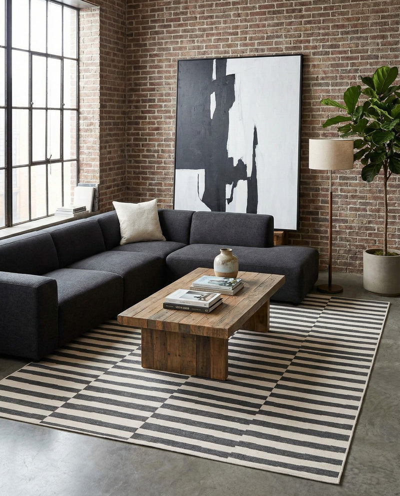 Soho Elegance Collection Area Rug -  Hudson (Dark Gray) Rectangle Dark Gray  lifestyle 6