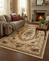 Versailles Elegance Collection Area Rug -  Louveciennes (Cream) Rectangle Cream  lifestyle 7