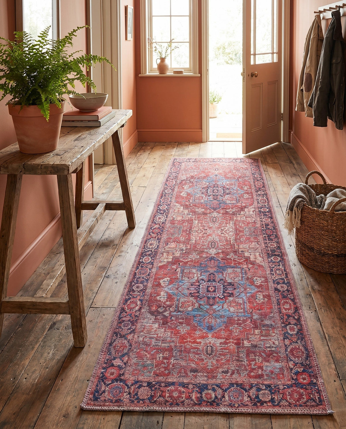 Zahara Oasis Collection Area Rug -  Essaouira Runner Rust Red  lifestyle 85
