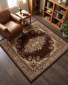 Tabriz Tapestry Collection Area Rug - Azerbaijan (Brown) Square Brown  lifestyle 66