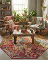 Colorburst Oasis Collection Area Rug -  Azura Octagon Multi  lifestyle 68