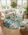 Sorrento Shores Collection Area Rug - Positano Round Navy Blue  lifestyle 79