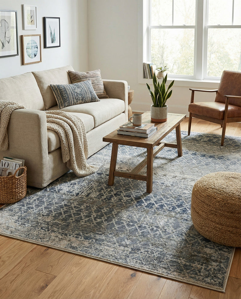 Aegean Elegance Collection Area Rug -  Santorini Rectangle Gray  lifestyle 6