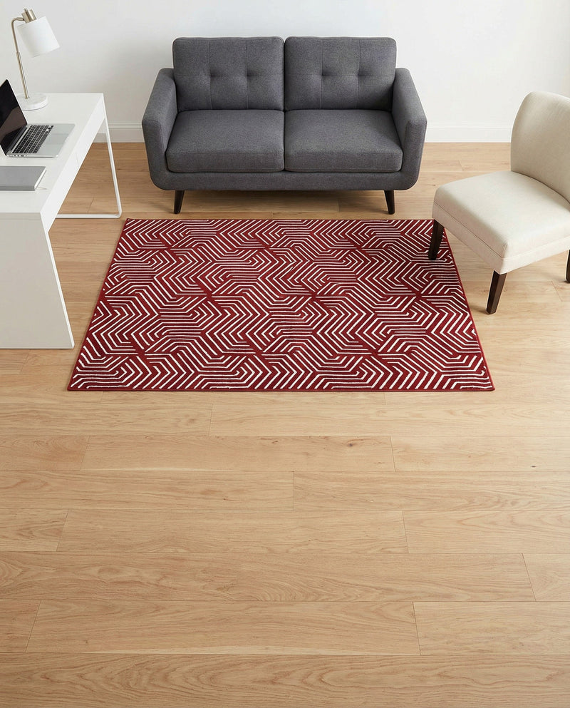 Aravalli Collection Area Rug - Udaipur Rectangle Burgundy Red  lifestyle 53