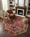 Neptune Elegance Collection Area Rug -  Galatea (Burgundy) Octagon Burgundy  lifestyle 29