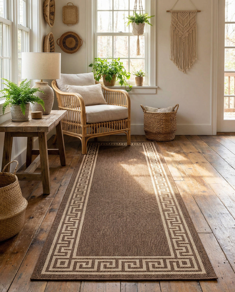 Sahara Sands Collection Area Rug -  Elephantine Runner Brown  lifestyle 53