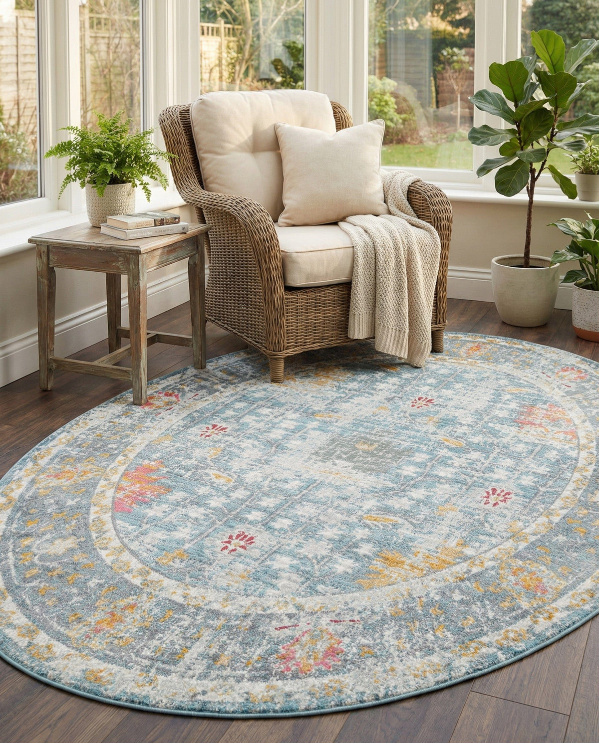 Arcadia Rugs Collection Area Rug -  Olympus Oval Blue  lifestyle 139