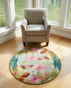 Seaside Blooms Collection Area Rug -  Amalfi Round Multi  lifestyle 70