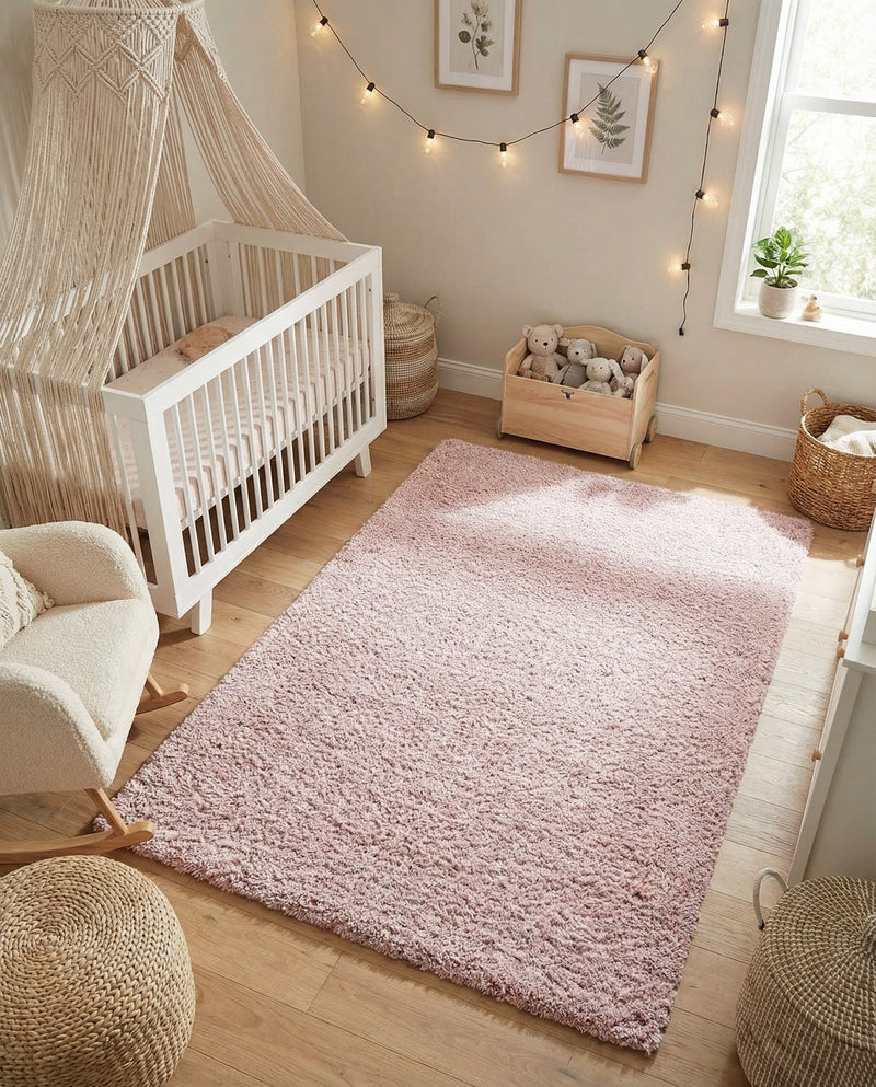 Cozy Comfort Shag Collection Area Rug - Haven (Pink) Rectangle Pink  lifestyle 21