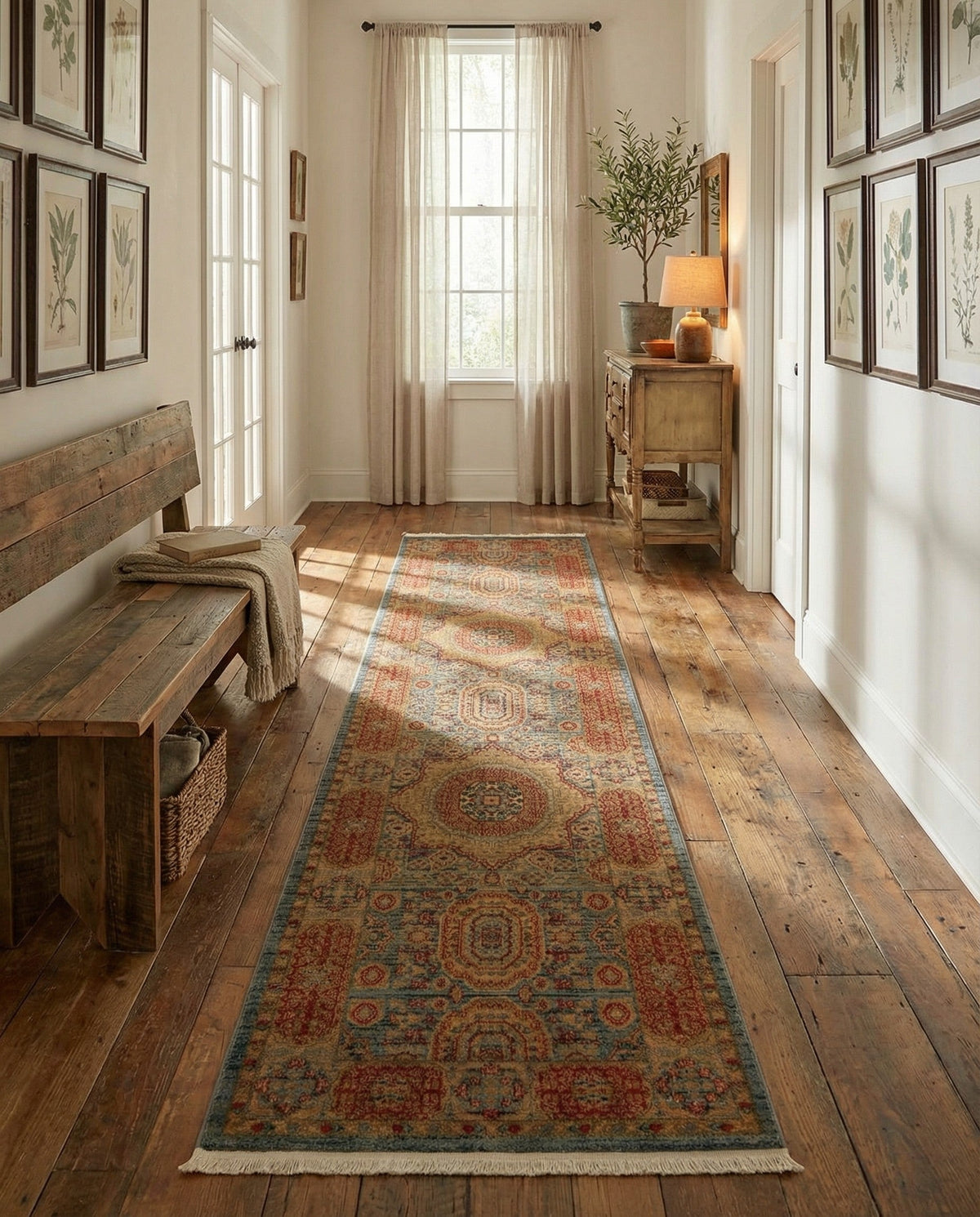 Ottoman Elegance Collection Area Rug -  Ephesus Runner Light Blue  lifestyle 162