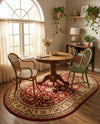 Jaipur Elegance Collection Area Rug -  Nahargarh (Red) Oval Red  lifestyle 82
