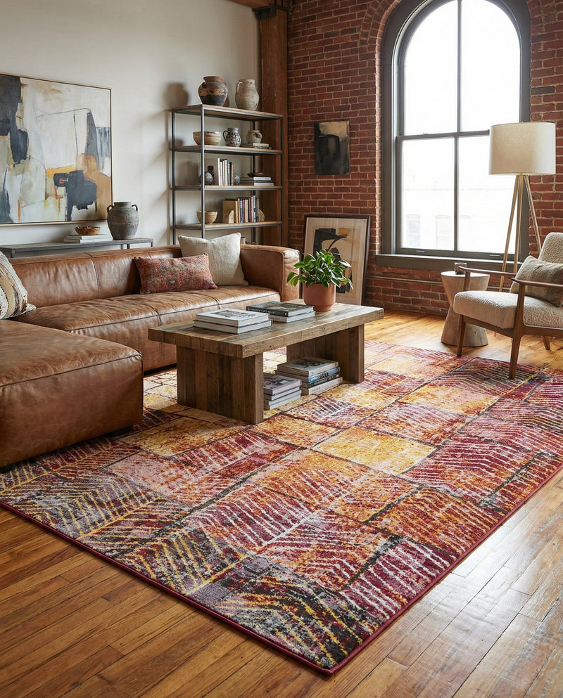 Seville Elegance Collection Area Rug - Cordoba Rectangle Rust Red  lifestyle 7