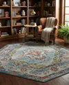 Savannah Soiree Collection Area Rug - Serengeti (Blue) Octagon Blue  lifestyle 72