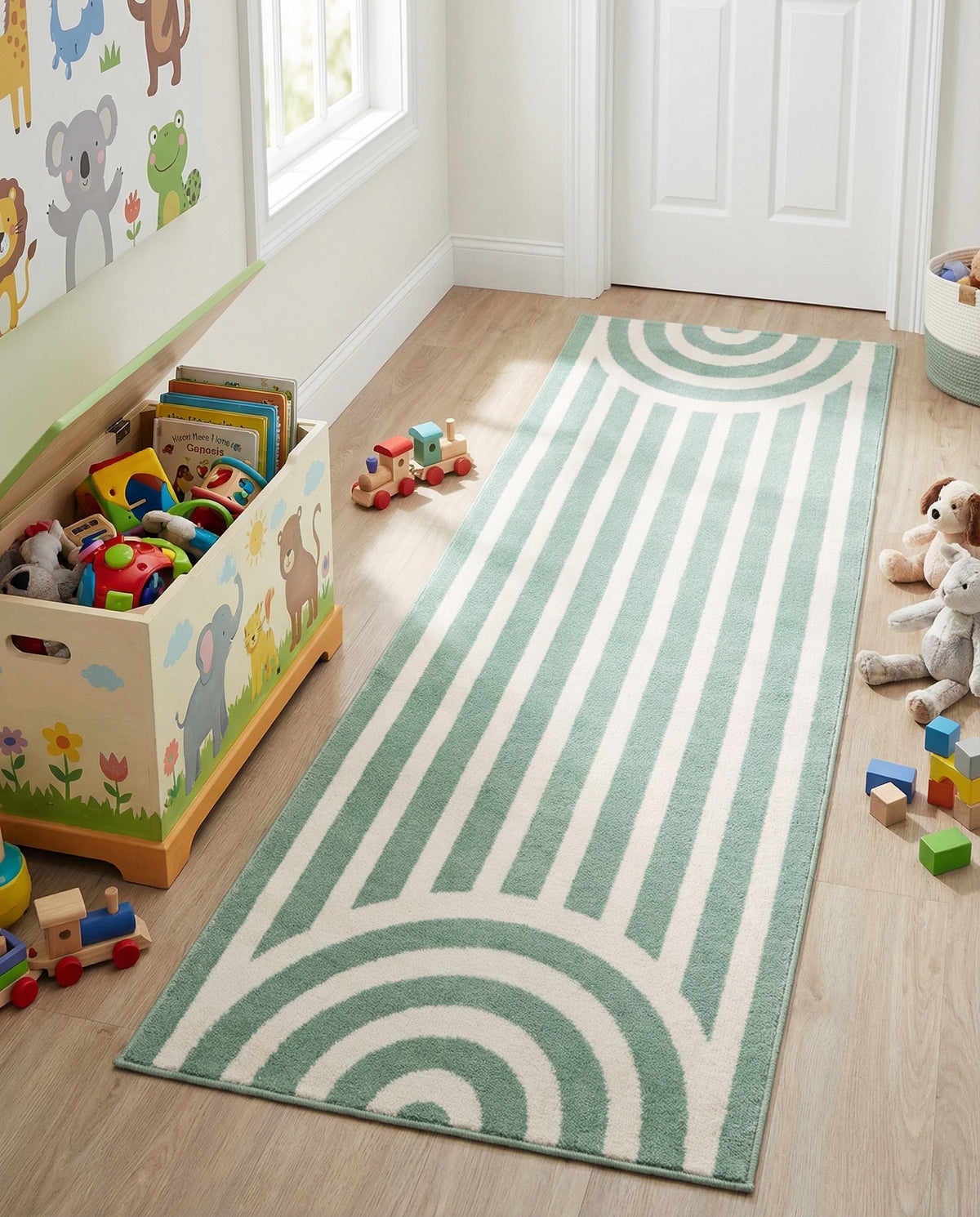 Wonder Tykes Collection Area Rug -  Joydale Runner Soft Green  lifestyle 197
