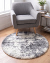 Cozy Haven Shag Collection Area Rug -  Tranquility (Smoke Gray) Round Smoke Gray  lifestyle 59