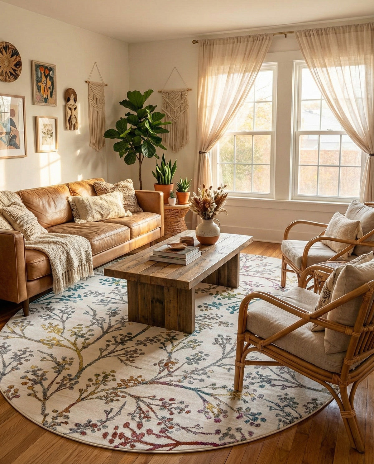 Meadow Breeze Collection Area Rug -  Sunbeam Oval Ivory  lifestyle 151