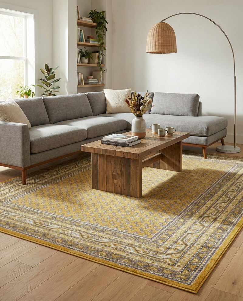 Soho Elegance Collection Area Rug -  Mercer (Yellow) Rectangle Yellow  lifestyle 25