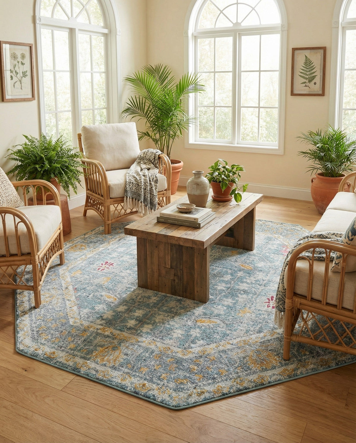 Arcadia Rugs Collection Area Rug -  Olympus Octagon Blue  lifestyle 72
