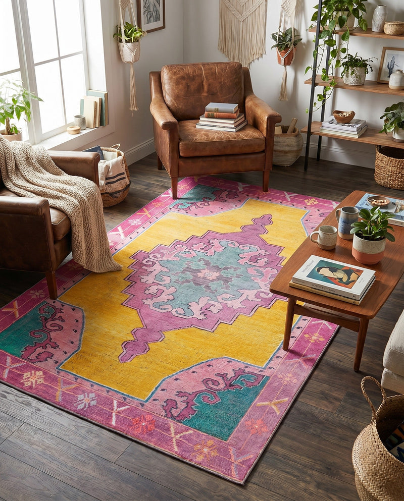 Heritage Elegance Collection Area Rug -  Winterthur (Yellow) Rectangle Yellow  lifestyle 6