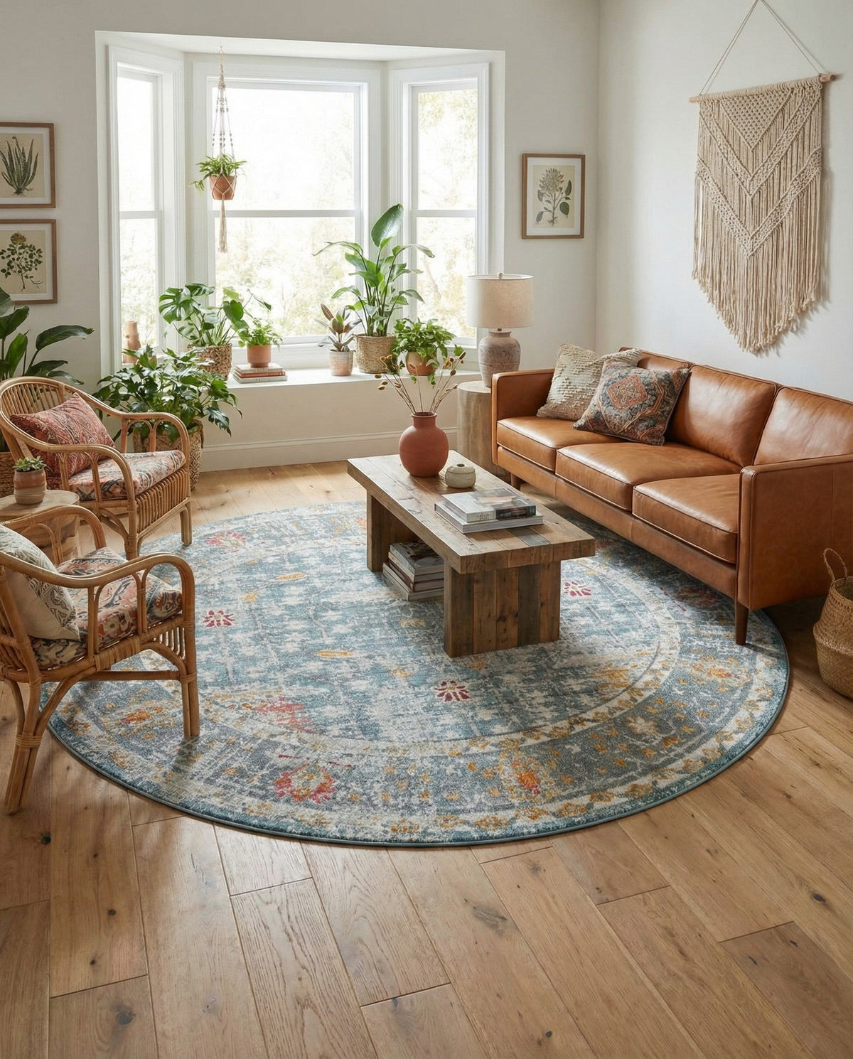 Arcadia Rugs Collection Area Rug -  Olympus Round Blue  lifestyle 67